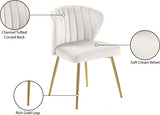 Finley Cream Velvet Chair from Meridian - Luna Furniture