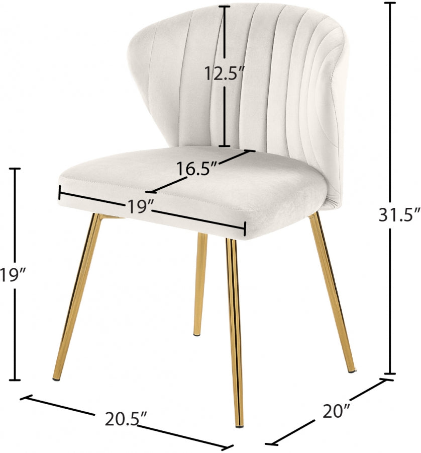 Finley Cream Velvet Chair from Meridian - Luna Furniture