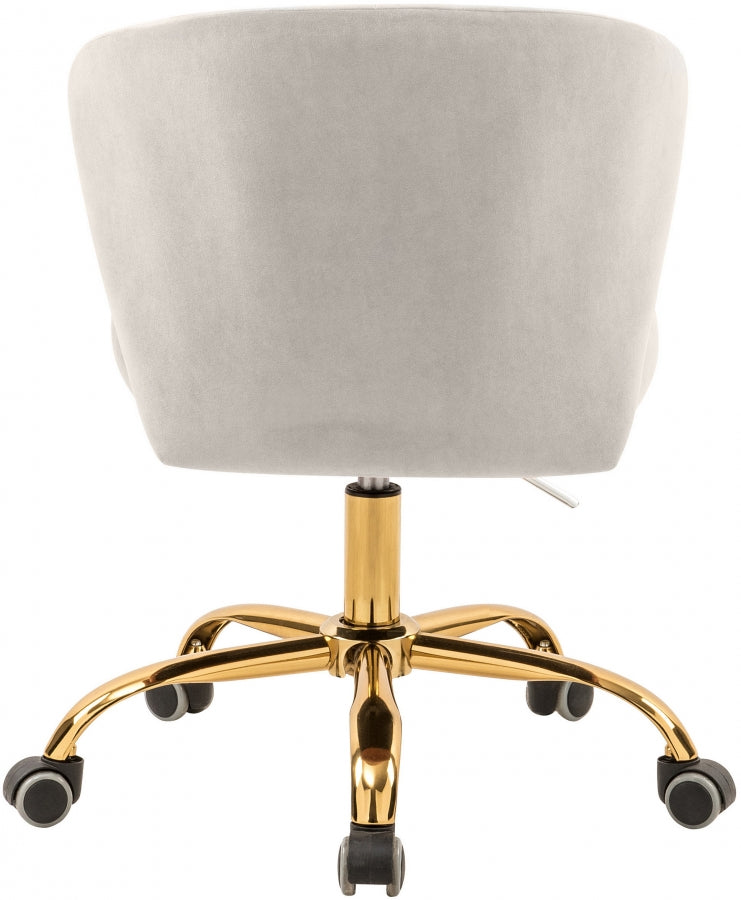 Finley Cream Velvet Office Chair from Meridian - Luna Furniture