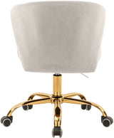 Finley Cream Velvet Office Chair from Meridian - Luna Furniture