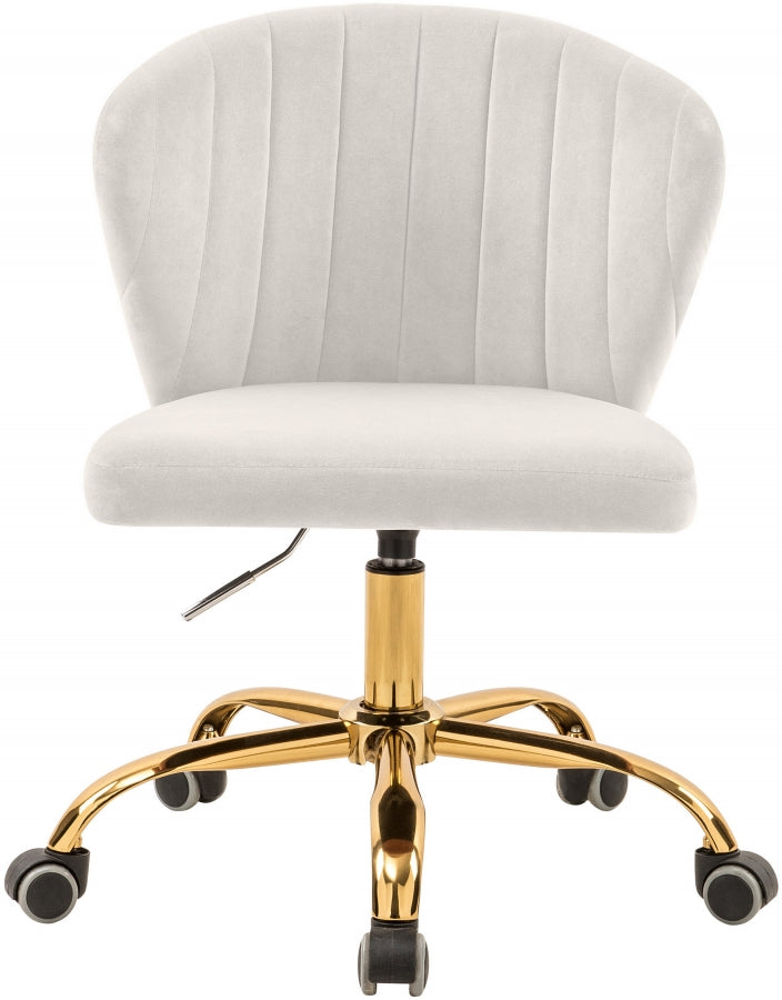 Finley Cream Velvet Office Chair from Meridian - Luna Furniture