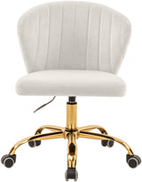 Finley Cream Velvet Office Chair from Meridian - Luna Furniture