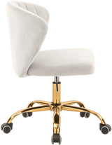 Finley Cream Velvet Office Chair from Meridian - Luna Furniture