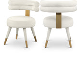 Fitzroy Cream Velvet Dining Chair, Set of 2 from Meridian - Luna Furniture