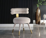 Fitzroy Cream Velvet Dining Chair, Set of 2 from Meridian - Luna Furniture