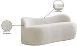 Flair Cream Boucle Fabric Bench from Meridian - Luna Furniture