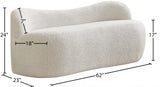 Flair Cream Boucle Fabric Bench from Meridian - Luna Furniture