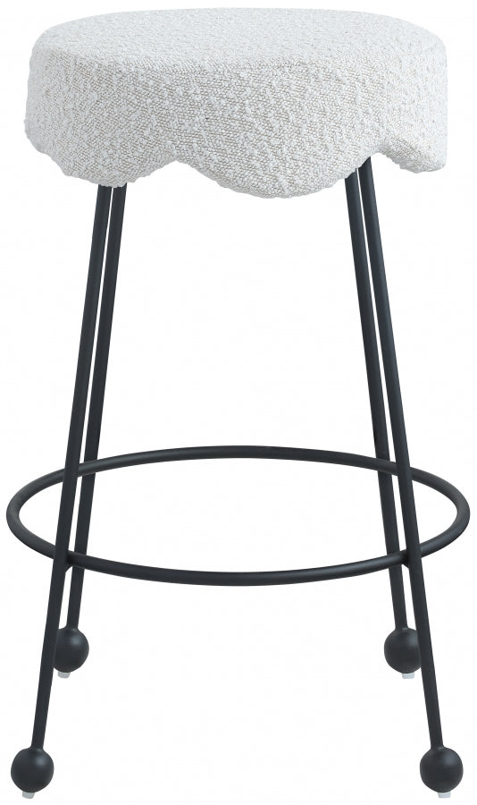 Fleur Cream Boucle Fabric Counter Stool from Meridian - Luna Furniture