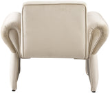 Cream Fleurette Velvet Accent Chair from Meridian - Luna Furniture