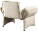 Cream Fleurette Velvet Accent Chair from Meridian - Luna Furniture