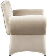 Cream Fleurette Velvet Accent Chair from Meridian - Luna Furniture