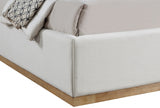 Cream Flynn Linen Textured Fabric Full Bed from Meridian - Luna Furniture