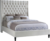 Fritz Cream Velvet Queen Bed from Meridian - Luna Furniture