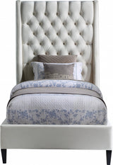 Fritz Cream Velvet Twin Bed from Meridian - Luna Furniture