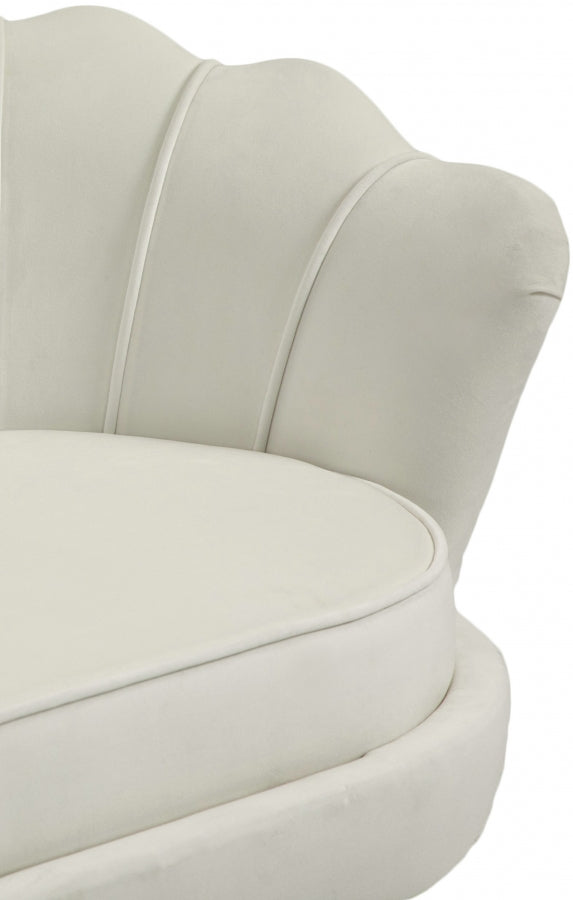 Gardenia Cream Velvet Chair from Meridian - Luna Furniture