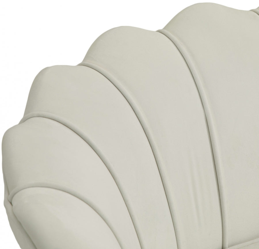 Gardenia Cream Velvet Chair from Meridian - Luna Furniture