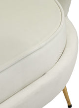 Gardenia Cream Velvet Chair from Meridian - Luna Furniture