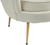 Gardenia Cream Velvet Chair from Meridian - Luna Furniture