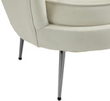 Gardenia Cream Velvet Chair from Meridian - Luna Furniture