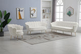 Gardenia Cream Velvet Chair from Meridian - Luna Furniture