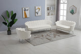 Gardenia Cream Velvet Chair from Meridian - Luna Furniture