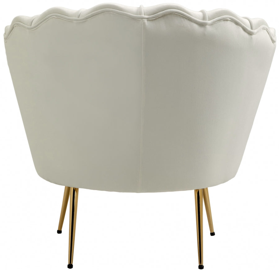 Gardenia Cream Velvet Chair from Meridian - Luna Furniture