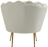 Gardenia Cream Velvet Chair from Meridian - Luna Furniture