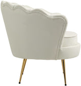 Gardenia Cream Velvet Chair from Meridian - Luna Furniture