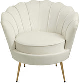 Gardenia Cream Velvet Chair from Meridian - Luna Furniture