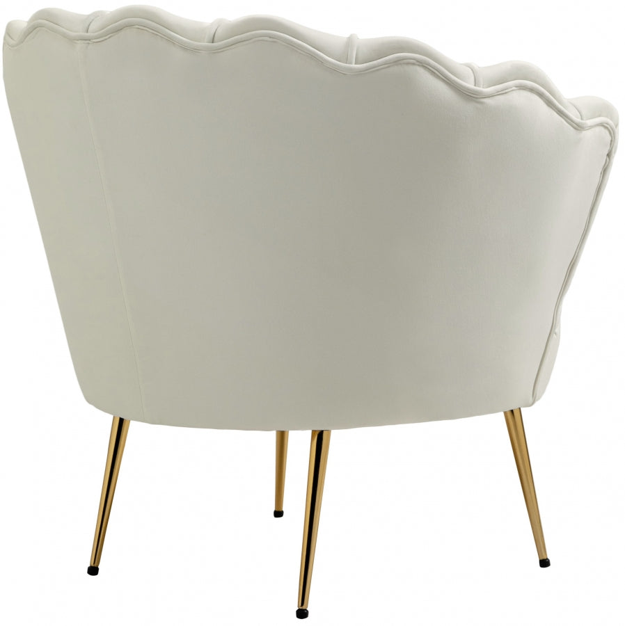 Gardenia Cream Velvet Chair from Meridian - Luna Furniture