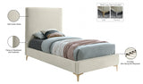 Geri Cream Velvet Twin Bed from Meridian - Luna Furniture