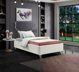 Ghost Cream Velvet Twin Bed from Meridian - Luna Furniture