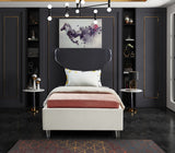 Ghost Cream Velvet Twin Bed from Meridian - Luna Furniture