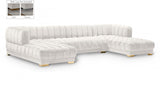 Gwen Cream Velvet 3pc. Sectional from Meridian - Luna Furniture