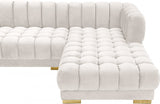 Gwen Cream Velvet 3pc. Sectional from Meridian - Luna Furniture