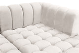 Gwen Cream Velvet 3pc. Sectional from Meridian - Luna Furniture