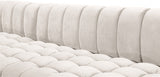 Gwen Cream Velvet 3pc. Sectional from Meridian - Luna Furniture