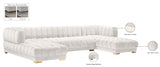 Gwen Cream Velvet 3pc. Sectional from Meridian - Luna Furniture