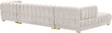 Gwen Cream Velvet 3pc. Sectional from Meridian - Luna Furniture