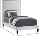 Harlie Cream Velvet Twin Bed from Meridian - Luna Furniture