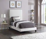 Harlie Cream Velvet Twin Bed from Meridian - Luna Furniture