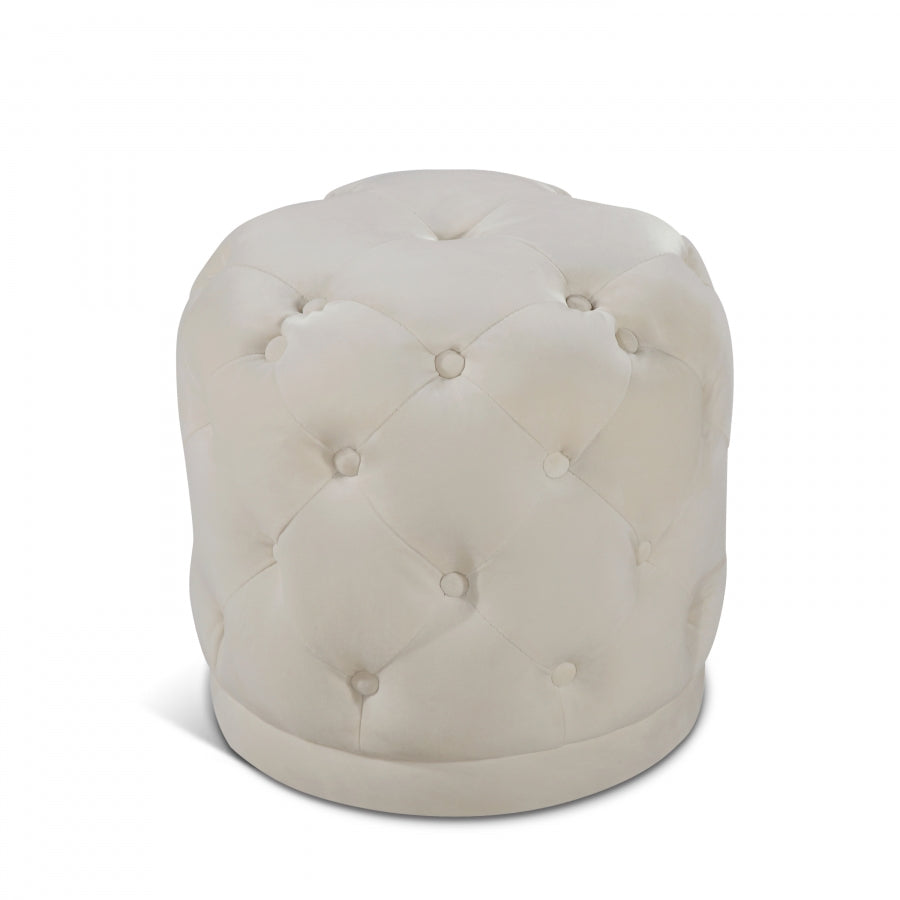 Harper Cream Velvet Ottoman | Stool from Meridian - Luna Furniture