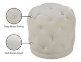 Harper Cream Velvet Ottoman | Stool from Meridian - Luna Furniture