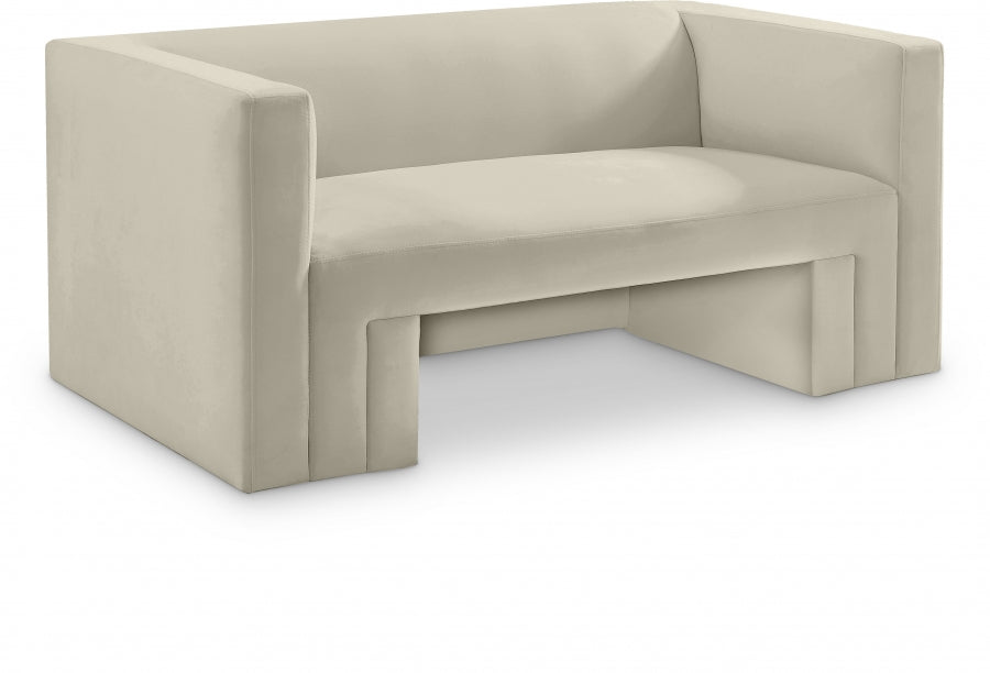 Cream Henson Velvet Loveseat from Meridian - Luna Furniture