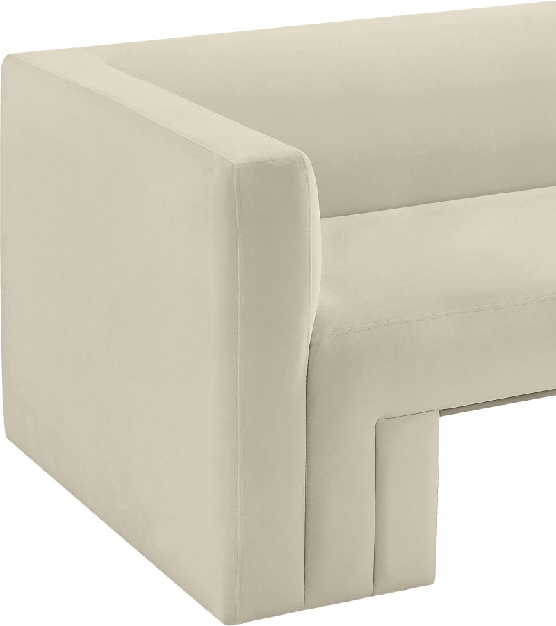 Cream Henson Velvet Loveseat from Meridian - Luna Furniture