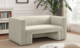 Cream Henson Velvet Loveseat from Meridian - Luna Furniture