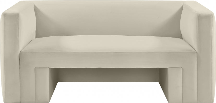 Cream Henson Velvet Loveseat from Meridian - Luna Furniture