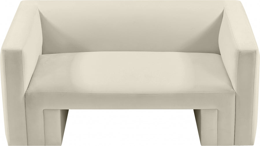 Cream Henson Velvet Loveseat from Meridian - Luna Furniture