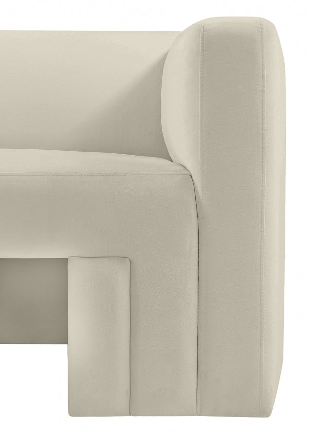 Cream Henson Velvet Loveseat from Meridian - Luna Furniture