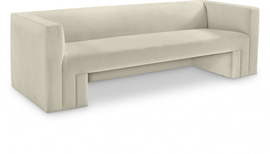 Cream Henson Velvet Sofa from Meridian - Luna Furniture